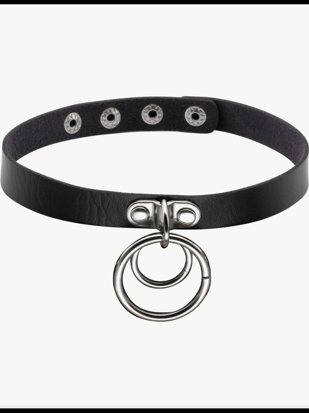 Black O-Ring Choker Goth Punk Alternative Faux Leather Collar